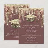 Afstuderen schijven Glitter Roos Gold Confetti Kaart (Voorkant / Achterkant)