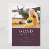 Afstuderen Schone foto's met Burgundy Clean Minima Kaart (Voorkant)