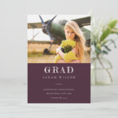 Afstuderen Schone foto's met Burgundy Clean Minima Kaart (Staand voorkant)