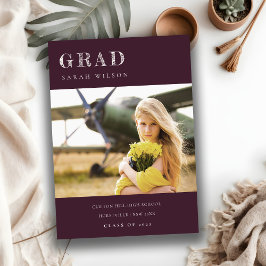 Afstuderen Schone foto's met Burgundy Clean Minima Kaart