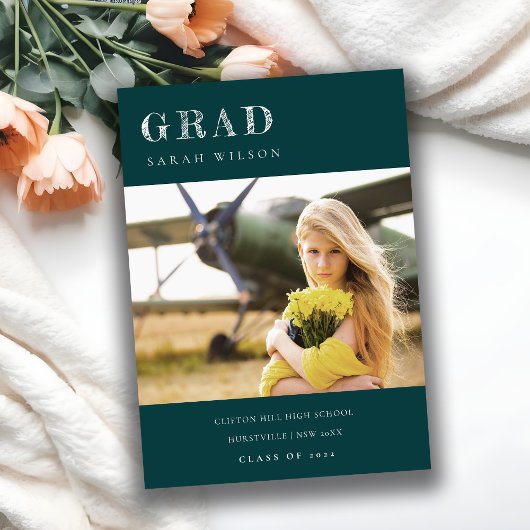 Afstuderen Schone foto's met flesje Groen Minimale Kaart