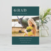 Afstuderen Schone foto's met flesje Groen Minimale Kaart (Staand voorkant)