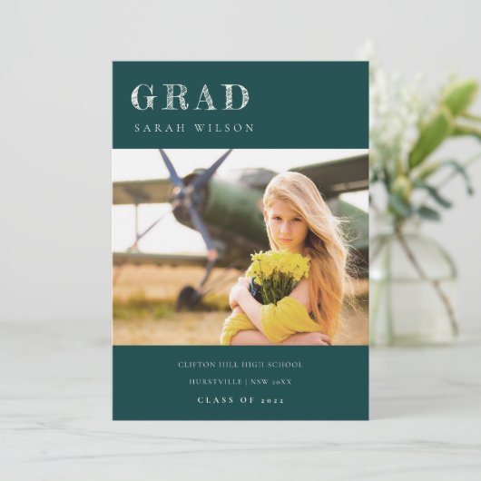 Afstuderen Schone foto's met flesje Groen Minimale Kaart (Staand voorkant)