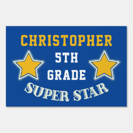 Afstuderen School 5e graad Star Blue Tuinbord