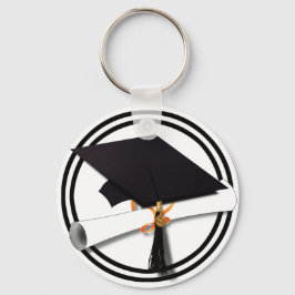 Afstuderen School Colors Black and White Sleutelhanger
