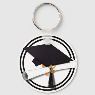 Afstuderen School Colors Black and White Sleutelhanger