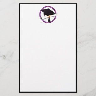 Afstuderen School Colors Paars en Gold Briefpapier