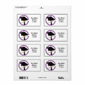 Afstuderen School Colors Paars en Gold Etiket (Full Sheet)