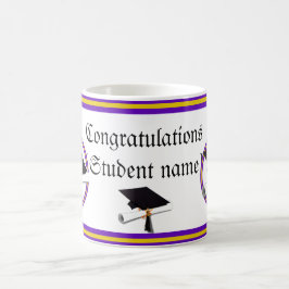 Afstuderen School Colors Paars en Gold Koffiemok