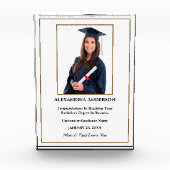 Afstuderen School Gold White Modern personaliseren Fotoblokken (Voorkant)
