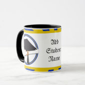 Afstuderen School Kleuren Blauw en Goud (ZOOM!) Mok (Voorkant links)