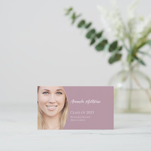 Afstuderen School Student Networking Moderne foto Visitekaartje (Staand voorkant)