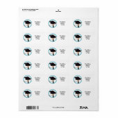 Afstuderen-schoolkleuren blauw en goud etiket (Full Sheet)