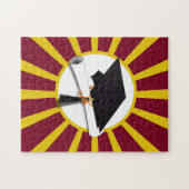 Afstuderen schoolkleuren rood en goud legpuzzel (Horizontaal)