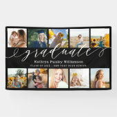 Afstuderen Script 10 Photo Collage Zwart Afstudere Spandoek (Horizontaal)