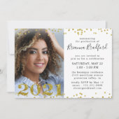 Afstuderen Script 2021 Gold Glitter 4 Foto Kaart (Voorkant)
