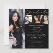 Afstuderen Script 4 Photo Black Gold Confetti (Voorkant)