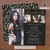 Afstuderen Script 4 Photo Black Gold Confetti