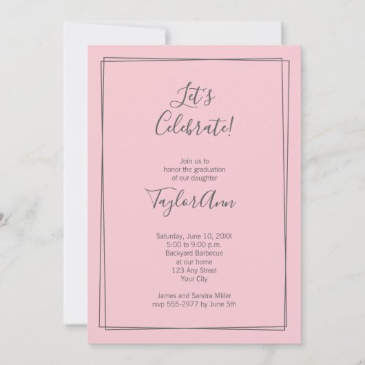 Afstuderen Script 4 Photo Pink Afstuderen Aankondiging (Achterkant)