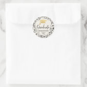 Afstuderen script | Afstudeerder Pet Gold Floral Ronde Sticker (Tas)