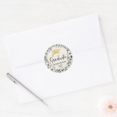 Afstuderen script | Afstudeerder Pet Gold Floral Ronde Sticker (Envelop)