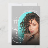 Afstuderen Script Arch Photo Invitation Kaart (Voorkant)