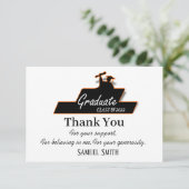 Afstuderen Script Black en White Class van Bedankkaart (Staand voorkant)