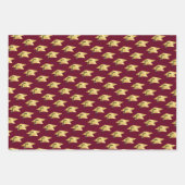Afstuderen Script Class Year Burgundy Gold Foil Inpakpapier Vel (Voorkant 2)