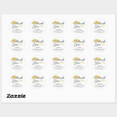 Afstuderen Script Dank u Faux Gold Foil Pet Ronde Sticker (Vel)