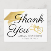 Afstuderen Script Dank u Faux Gold Pet Diploma Briefkaart (Voorkant)
