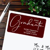 Afstuderen Script Dark Maroon Retouradres Etiket