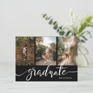 Afstuderen Script Drie Foto's Afstudeerfeest Kaart