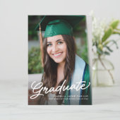 Afstuderen script eenvoudige moderne foto afstuder aankondiging (Staand voorkant)