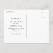 Afstuderen script eenvoudige moderne foto afstuder uitnodiging briefkaart (Achterkant)