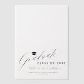 Afstuderen script Elegant afstuderen Overlay Vellum Uitnodigingen (Voorkant)