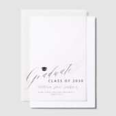 Afstuderen script Elegant afstuderen Overlay Vellum Uitnodigingen (Offset)