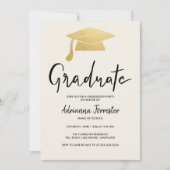 Afstuderen Script Faux Gold Foil Afstudeerder Pet Kaart (Voorkant)
