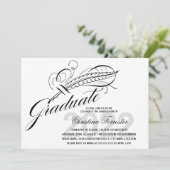 Afstuderen Script Feather Quill Kaart (Staand voorkant)