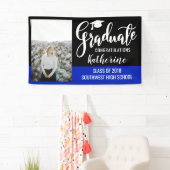 Afstuderen script | Foto gefeliciteerd Black Blue Spandoek (Insitu)