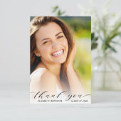 Afstuderen Script-fotobedekking Bedankkaart (Staand voorkant)