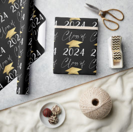 Afstuderen Script Klasse Jaar Aangepaste kleuren Cadeaupapier