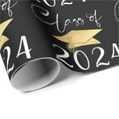 Afstuderen Script Klasse Jaar Aangepaste kleuren Cadeaupapier (Rol Hoek)