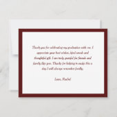 Afstuderen script Maroon Bedankt Notitiekaartje (Achterkant)