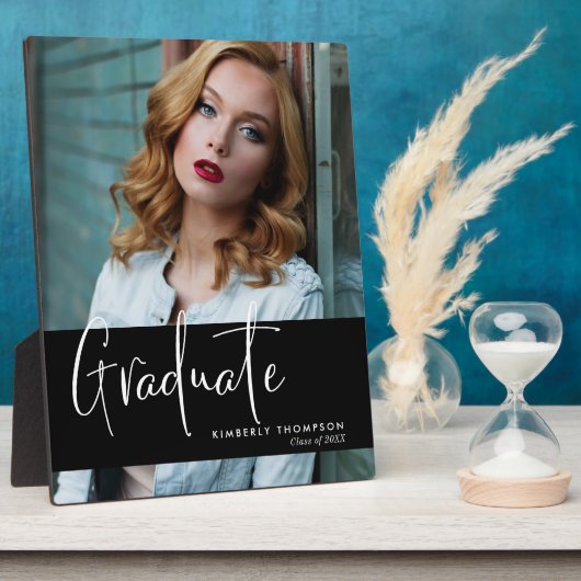 Afstuderen Script Moderne Eenvoudige aangepaste fo Fotoplaat (Zijkant)