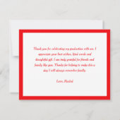 Afstuderen script op Red Thank You Notitiekaartje (Achterkant)