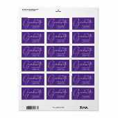 Afstuderen Script Paarse retour adres Etiket (Full Sheet)