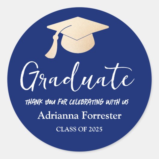 Afstuderen script | PET AFSTUDEERDER | Hartelijk d Ronde Sticker (Voorkant)