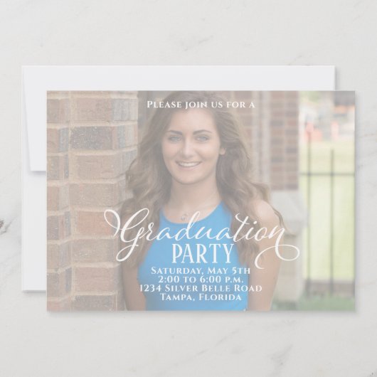 Afstuderen Script Two Photo Template Kaart (Achterkant)