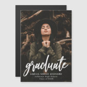 Afstuderen Scripted Photo Magnetische Uitnodiging (Voorkant / Achterkant)