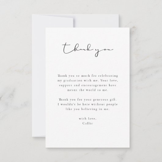 Afstuderen Scripted Snapshot Foto Bedankkaart (Achterkant)